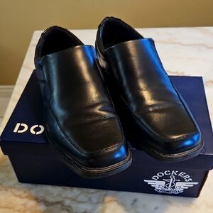 Dockers Men's Size 13W Black Leather Loafers Like New